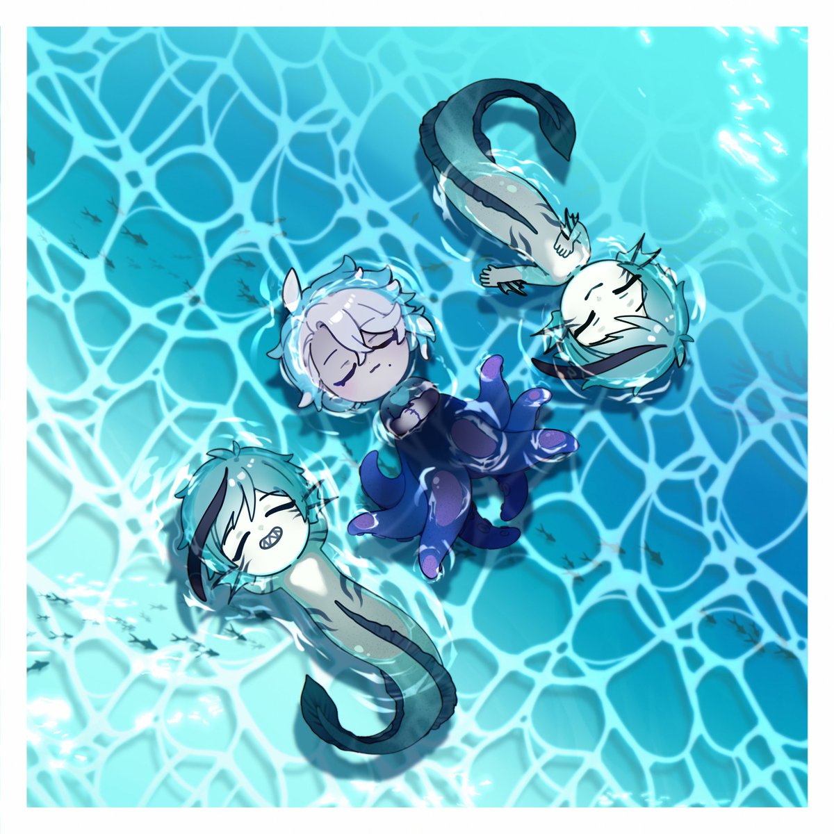 Notyuu_rkgk's tweet photo. Summer 🌊☀️

#azulashengrotto #jadeleech #floydleech
#twstファンアート #twst https://t.co/RFInSWfRwe