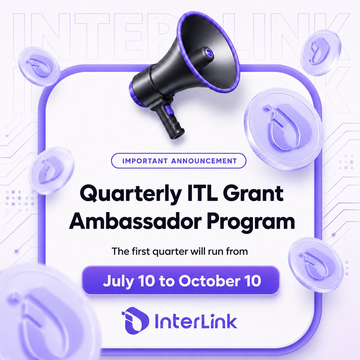 reina_itl's tweet photo. 📢 Important Announcement: Quarterly ITL Grant for Ambassador Program

Dear Ambassadors,

We would like to share an important update regarding ITL rewards within the Ambassador Program.

At this stage, ITL is no longer just a simple token. With its increasing scarcity and growing value within the @inter_link ecosystem, receiving an ITL grant from the InterLink Foundation @itl_fdn has become more difficult than ever.

Each department must demonstrate its impact on @inter_link, and as the representative, I am continuously updating and requesting grants from the Foundation.

Therefore, to ensure fairness, transparency, and long-term sustainability, we will introduce a Quarterly ACS Ranking system for Ambassadors to qualify for ITL grants.
Quarterly ACS Ranking Details:

• Each quarter will last for 3 months.
• The first quarter will run from July 10 to October 10.
• ACS will be calculated based on Ambassador activities during the period from July 10 to October 10.
• The Top 5% of all Ambassadors in the ACS ranking will be eligible to receive an ITL grant.
For example, if there are 10,000 Ambassadors, the Top 5% means 500 Ambassadors will qualify.
• The exact ITL allocation ratio will be announced after we receive the confirmed grant amount from the Foundation.

This update reflects our commitment to rewarding Ambassadors who continue to contribute actively, consistently, and meaningfully to the @inter_link ecosystem.

We encourage all Ambassadors to keep building, supporting the community, creating value, and helping @inter_link grow stronger every day.

Thank you for your continued dedication and contribution.

With appreciate
Reina
