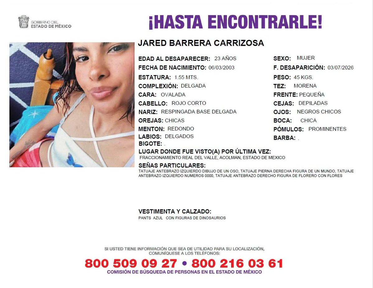 COBUPEM's tweet photo. Solicitamos de tu apoyo en difusión para dar pronta localización a Jared Barrera Carrizosa, comunícate a los teléfonos al pie del boletín. #TodosEnLaBúsqueda https://t.co/7aek13gQ9W