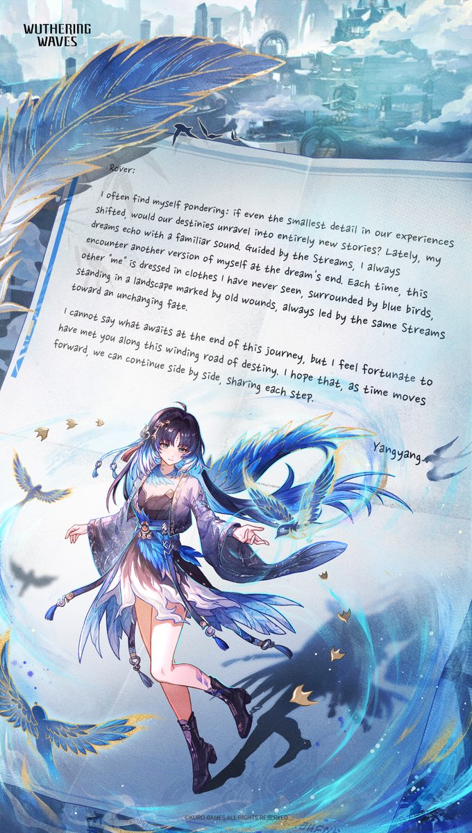 Wuthering_Waves's tweet photo. ✦ Yangyang's Letter II ✦
A letter carrying a feather, its page awash with turbulent currents of emotion.
#WutheringWaves #YangyangXuanling https://t.co/E15zzdD0JP