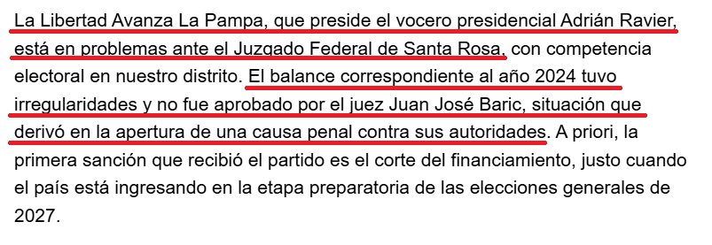 MartnPeiretti1's tweet photo. 🚨AHORA🚨 El nuevo vocero presidendial, Ravier, tan delincuente como Manuel Adorni. Se acaba de abrir una causa penal en La Pampa contra La Libertad Avanza que preside Ravier, por turbios manejos de fondos, el balance de 2024 no fue aprobado por el juez federal, todo en negro. https://t.co/xLCcXI5HSB