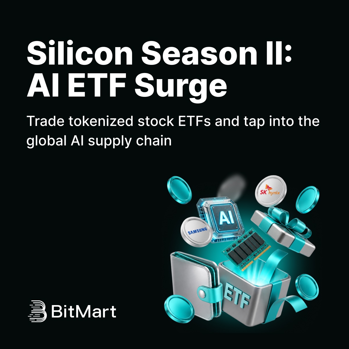 BitMartExchange's tweet photo. 🚨 Largest ADR ever! SK Hynix lists on Nasdaq this Thu (Jul 10) — ~$29B raise, ~60% of the global HBM market.
Memory is the hottest corner of AI. You don't have to wait for the bell 👇
🔹EWYON: Samsung + SK Hynix in one click
🔹DRAMON: global memory / HBM basket

Trade Tokenized US stock ETFs, no US brokerage. 
👉 https://t.co/g4WicAazyn