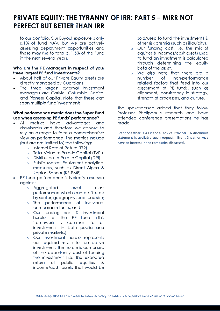brentsheather's tweet photo. Below is my latest research: "PRIVATE EQUITY: THE TYRANNY OF IRR: PART 5 – MIRR NOT PERFECT BUT BETTER  THAN IRR", which also appeared in the NBR. https://t.co/UyiuB3LfjR