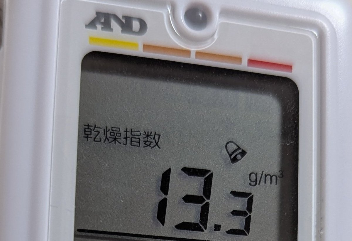 imo_smart2's tweet photo. 化け物ハイブリッド除湿機の型番です。

CV-PH140-W

型落ちでクッソ安いのに広範囲を除湿してくれるので快適です。
半日でこんだけ除湿してくれます(画像2)。
エアコン無しでワンフロア全体の相対湿度50%台をキープしています。
シャワーを浴びた後の風呂場の近くの絶対湿度はこんな感じ(画像3)。 https://t.co/rP6cQNfzqF