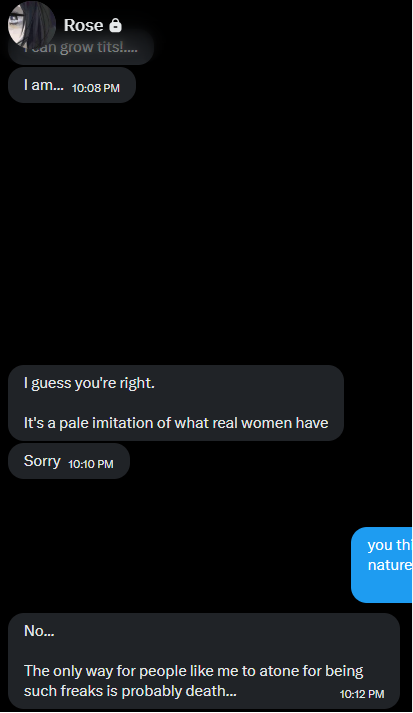 BleachedReze's tweet photo. all of you trannies are the same, you all pretend to enjoy transphobia but the moment you actually get told what a disgusting freak you are suddenly they deactivate, pathetic https://t.co/2ayQ35NwU2