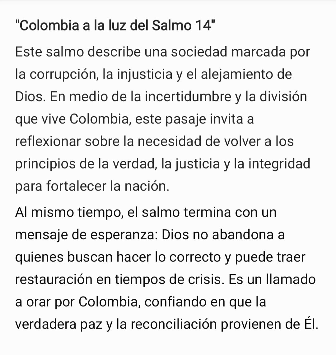 Hugomon13403855's tweet photo. "Colombia a la luz del Salmo 14" https://t.co/23grdQgjvH