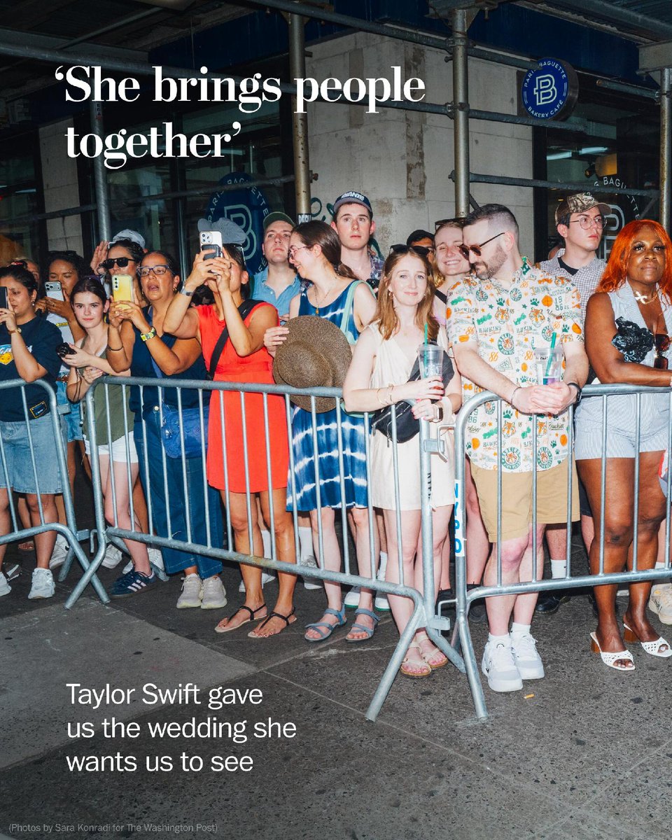 washingtonpost's tweet photo. Taylor Swift and Travis Kelce pulled off the magic trick of a massive wedding that managed to be almost entirely private. It’s a rare feat, but one that Swift proved she can accomplish like few other stars.

And that guarantees the public will stay tuned. https://t.co/6eJgBMRtk8 https://t.co/E7nHI8YQPc