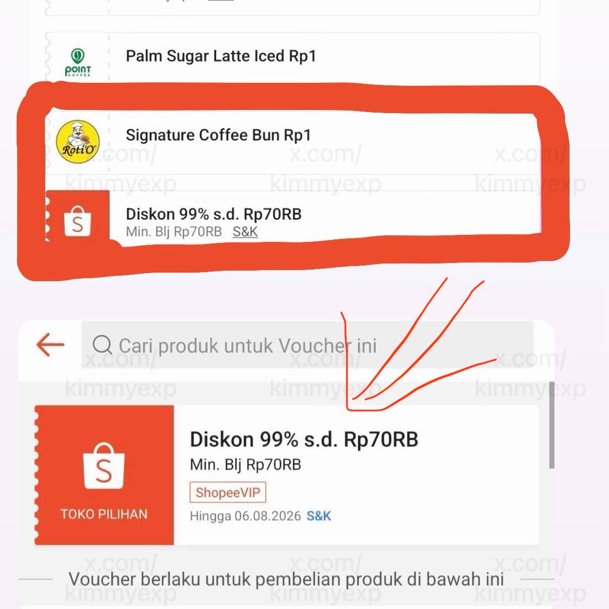 kimmyexp's tweet photo. cek yg lagi off shopeeVIP, lagi naik diskonnya‼️

DISKON 99% 70RB ‼️
(pengguna tertentu, ga harus new user)

1️⃣cek di halaman ini 👇🏻
https://t.co/N2LaJu72h5
2️⃣klik lihat voucher 
3️⃣pastiin muncul keterangan dapet 99% 70RB
4️⃣subs

✅kalo wangi dapet gratis shopeeVIP sebulan jg ttp dpt 99% 70RB
✅all produk all payment

gaskeun, selagi event pildun jugaa