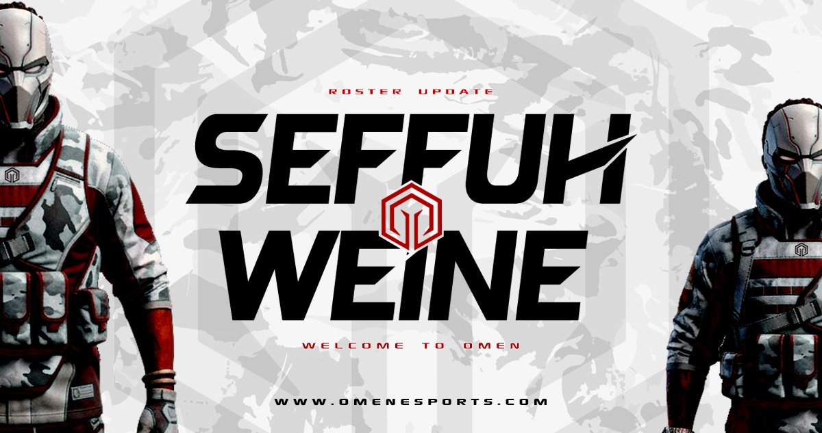 OmenEsportsCS2's tweet photo. Here we go again! @weinecs2 and @seffumi have been added to the active roster! Weine is back with the magic stick and we call Seffuh the new age @ScreaM_ . Be sure to catch these guys in action on stream! https://t.co/Gv268QoUyD