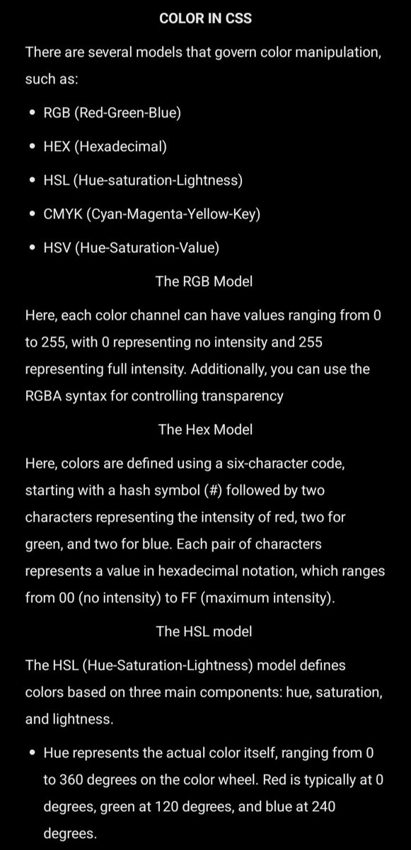 JemTee_44's tweet photo. DAY 5 ON ESSENTIALS OF CSS 💯 

I learned to implement different color gradients using models like the RGB(red, green, blue), the hexadecimal model, and much more✅
I also learned to apply shadows to CSS elements 🤭✅

#css #WebDev #LearningInPublic #tech https://t.co/Nmd6A9NtUe