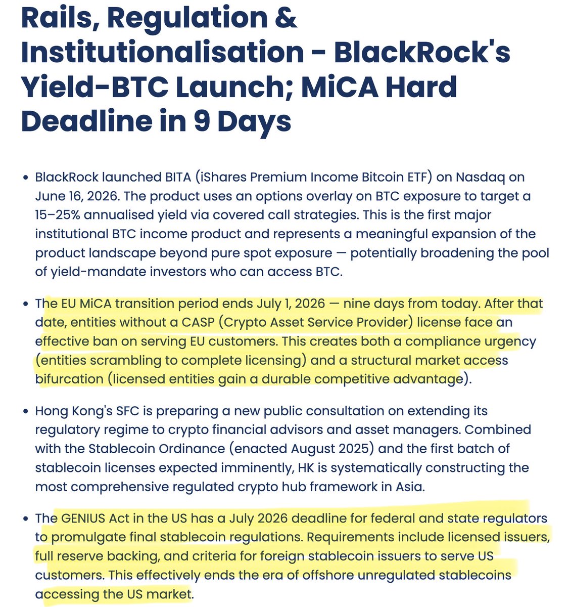 SMQKEDQG's tweet photo. ‼️GENIUS/MICA JULY 2026 DEADLINES WILL BRING EUROPE AND U.S CLOSER TO ALIGNMENT‼️

Documented.📝👇 https://t.co/iRXAL8YUFs