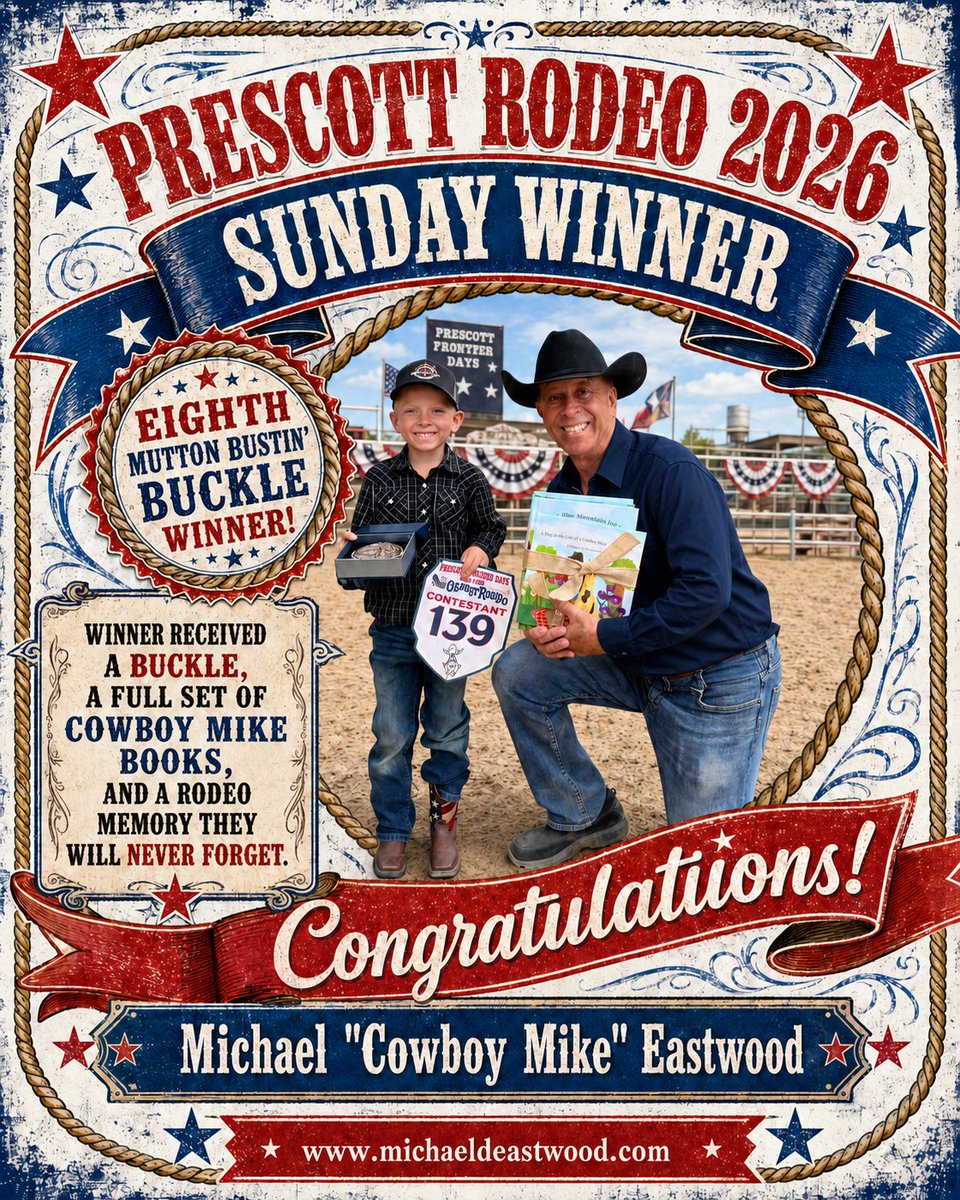 Seniorknowkyca's tweet photo. Seven days down at the Prescott Rodeo, and what a way to close out this year’s Mutton Bustin’ tradition. Sunday brought one more arena full of cheers, one more brave young rider, and one more proud family celebrating a moment they will never forget.   https://t.co/at5sdojtPp https://t.co/2HRm6KpdGX