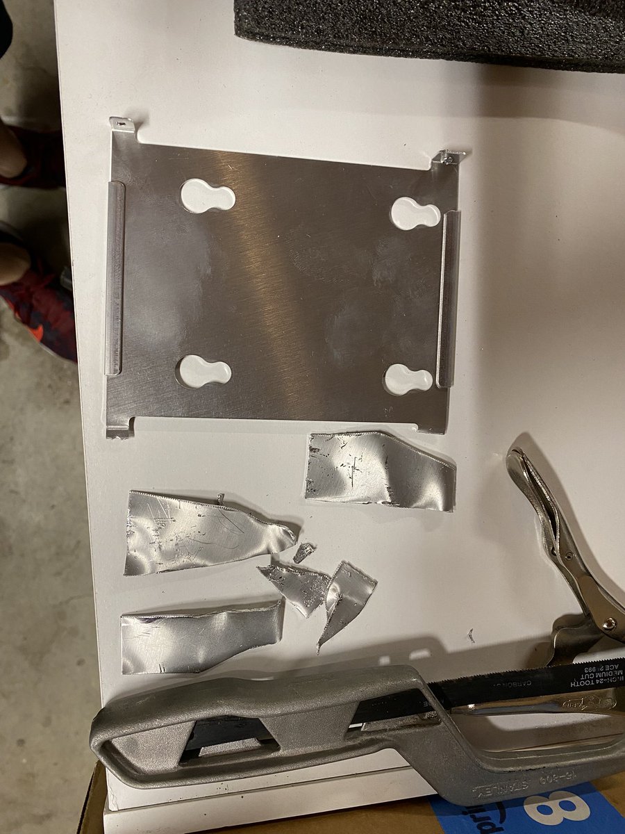 Strangelikeus's tweet photo. Channeling my inner @RaidOwlTweets and @JayzTwoCents by irreversibly modifying an irreplaceable PC to make something no-one else has/wants. Liberated a 16x drive module from my 2nd-hand 45Drives Stornado(Mk1) &amp; hacked bits off a custom anodized ITX case to make an all-flash NAS. https://t.co/yqkCHIlP0l