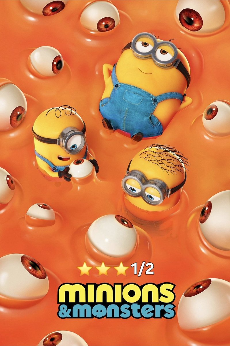 D93m03's tweet photo. #MinionsYMonstruos increíblemente, es la mejor entrega de este desgastado universo desde 'Mi Villano Favorito 2'. No solo es una carta de amor a la historia del cine, sino que refleja perfectamente el impacto cultural en cuanto popularidad que han tenido estas pastillas amarillas https://t.co/Mt5LC5CIk6