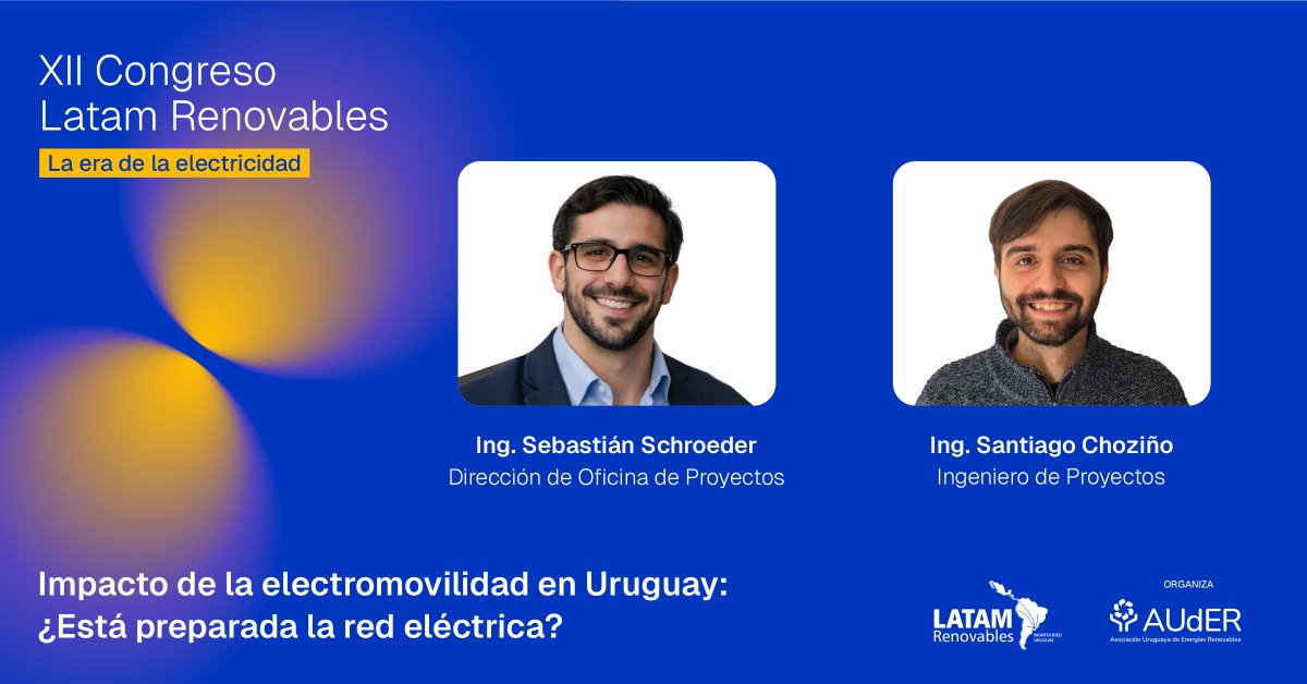 auderuy's tweet photo. 🔌 Impacto de la electromovilidad en Uruguay: ¿Está preparada la red eléctrica?

• Ing. Sebastián Schroeder
• Ing. Santiago Choziño

#Electromovilidad #FuturosLíderesEnergéticos https://t.co/y1OuPqHUGX