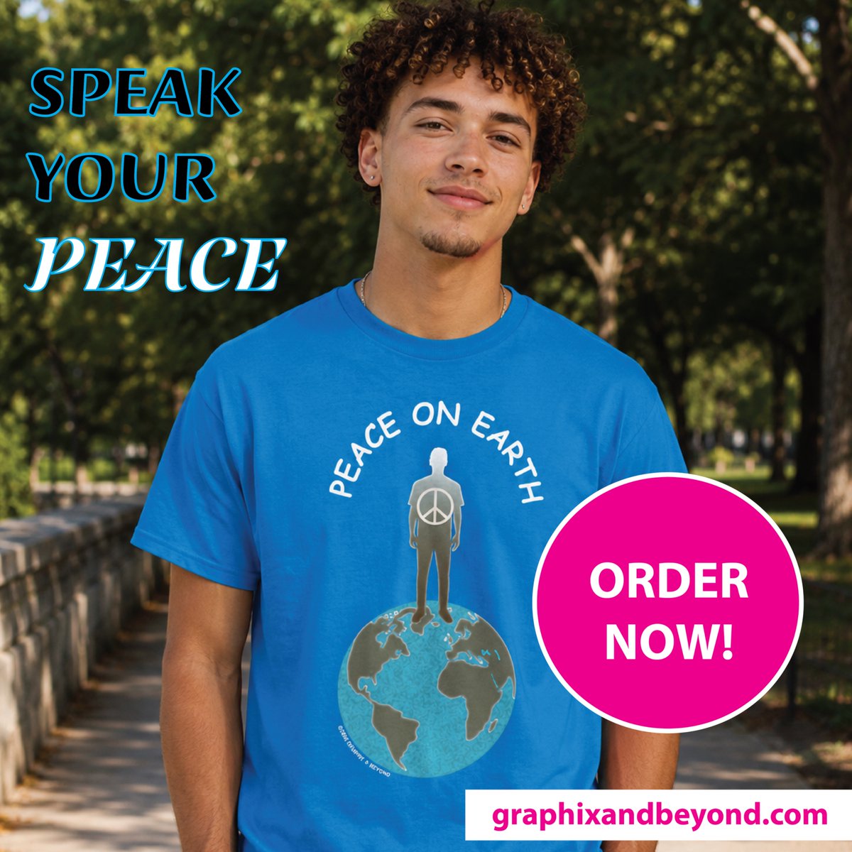 graphixnbeyond's tweet photo. Speak your peace! Order your "Peace On Earth" tee today! Available in various colors, t-shirt, long sleeve tee, sweatshirt, and hoodie.

Buy now: https://t.co/RSFFHpYiaR

#peaceinman #peaceonearth #positivevibes #tshirts https://t.co/w32KBmhnHi