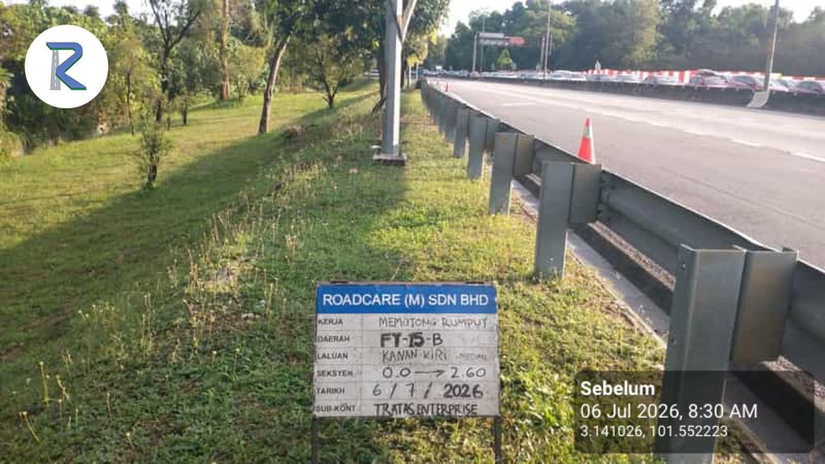 JkrPetaling's tweet photo. 🚧 06/07/26:-Kerja-kerja pembersihan (R03) telah dilaksanakan oleh pihak konsesi Roadcare di Jalan Subang - Sg. Buloh FT15.⁣

#DeliveryIsOurPriority
#IAMJKR
#JKRsynergy
#KITAJKRSELANGOR
#KITACEKAP https://t.co/WQg152KcEp