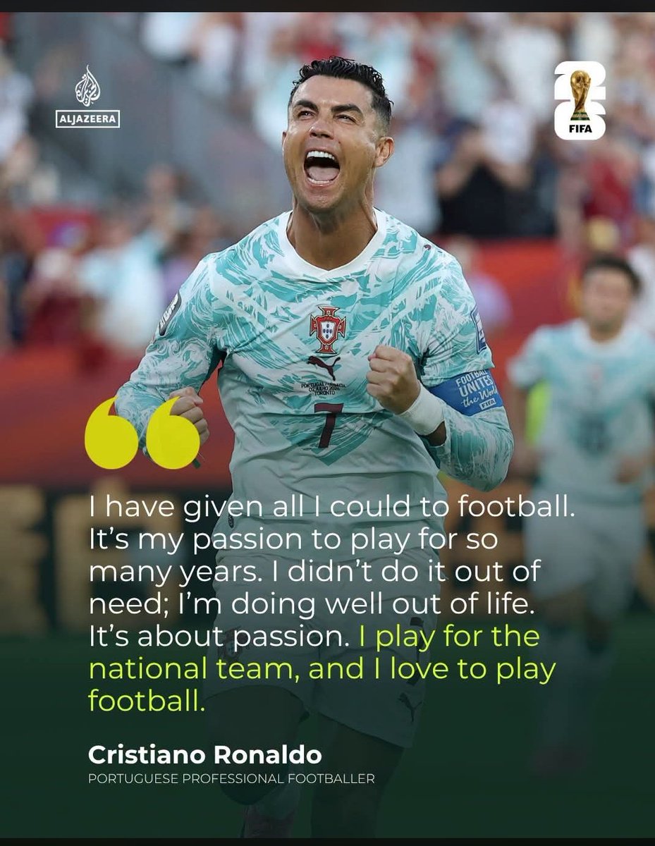 mo_legend001's tweet photo. Ronaldo is going to make the World Cup look so irrelevant, complete his 1000 goals, play in most leaques in the world, share team with his son, and train him to become a better player
And,
 I don't think any World Cup  will be important after 2026. Politics is coming in. https://t.co/5RmsQGDJjv