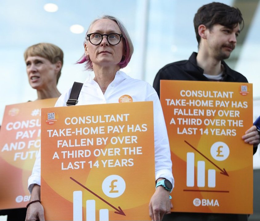 JChimirie66677's tweet photo. Labour Loaded the Gun the BMA Is Now Pointing at It

Consultants earning £152,000 a year, in the top two per cent of the country's earners, have voted to strike for £16,000 more and five fewer hours a week. The British Medical Association calls this justice. Most of the country will call it something else.

Start with the arithmetic the BMA would rather you skipped. The union wants parity with Wales, where the most senior consultants earn £166,585. It does not mention that its own junior doctor negotiators recommended a Welsh settlement well below full pay restoration when that comparison cut the other way. Wales is a benchmark when it flatters the claim and an irrelevance when it does not. 

Then look at the sequence. Resident doctors settled their dispute weeks ago, on terms Labour hailed as proof that discipline and generosity could coexist. The specialist and associate specialist doctors balloted and fell short of the legal threshold, a rare moment when the medical profession's own members declined to follow the leadership over the top. Consultants cleared the bar easily. Each stage should have closed a chapter. Instead each stage opens the next one. A professional body seeking restoration settles and moves on. A body seeking confrontation treats every settlement as a springboard.

None of this happens by accident. Labour's Employment Rights Act 2025 doubled the strike mandate from six months to twelve. Consultants can now call action at ten days' notice for a full year. The government that wrote that rule is the government now living under it. Ministers handed the BMA a longer runway and are shocked to find it taking off.

Health Secretary James Murray is right that there is no serious case for these strikes. But rightness has not stopped previous ministers from folding. The train drivers' settlement of 2024 taught every public sector union a lesson that has never been unlearned: hold firm, cost the country billions, and eventually somebody in Whitehall will find the money rather than face the headlines. Nurses watched that deal. Teachers watched it. The BMA watched it most closely of all, and drew the obvious conclusion.

Patients drew a different lesson, because patients are the ones who pay for it. Waiting lists that do not fall. Operations rescheduled for the third time. A health service that treats industrial leverage as a permanent feature of its own management, rather than an emergency to be resolved and forgotten.

The BMA's leadership speaks the language of professional stewardship while behaving like the most militant wing of the trade union movement it now openly admires. That is its right. What should not be tolerated is a government too frightened of the noise to say plainly that a group already among the best paid in the public sector cannot simply demand more because a neighbouring nation pays more, and expect the taxpayer to close the gap on request.

There is a wider pattern here, and doctors are only the latest profession to fall into it. The same drift towards permanent grievance and institutional self-regard has been visible in policing, in parts of the civil service, in the Church of England and the BBC. A leadership class convinced of its own righteousness stops asking whether its members actually want a fight and simply assumes the fight on their behalf. The BMA did not put a thirty-five per cent improvement to its junior members before rejecting it. It decided for them, then organised applause for the decision. Vanguardism, in other words, wearing a stethoscope.

Enough has already been given. The next concession, if it comes, will not buy peace. It will buy the ballot after this one.

"The BMA's leadership speaks the language of professional stewardship while behaving like the most militant wing of the trade union movement it now openly admires"