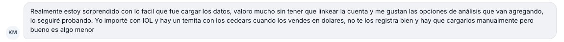 mati_granzella's tweet photo. Recibir feedback es de las cosas más valiosas y que a la vez toca un poco el orgullo de uno por cosas que "fallan" o features que por ahí uno ni tuvo en mente.

Siempre escuchando a nuestros usuarios de @vestyapp ! 🟣⚪️ https://t.co/geHrIQ69Be