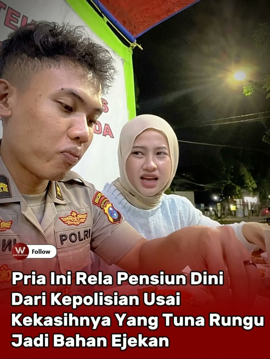 Dobel_Step's tweet photo. Ini baru kehidupan dunia lho mas,
Kisah seorang pria bernama Satria menjadi perbincangan hangat di media sosial setelah dikabarkan memilih mengundurkan diri atau pensiun dini dari kepolisian. Keputusan tersebut disebut diambil karena ia tidak ingin kekasihnya, Salsa, yang merupakan penyandang tunarungu, terus menjadi sasaran ejekan dari rekan-rekan di lingkungan kerjanya.
Piala Dunia Goodbye