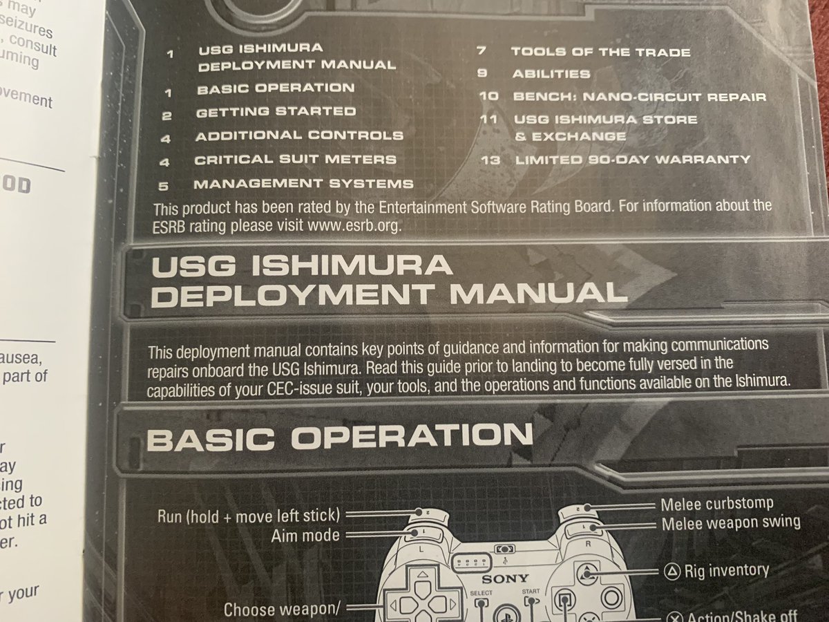 YooooooBean's tweet photo. Bought a copy of Dead Space on PS3 as a result of Sony's bullshit. This box art is very bold with the severed hand. I love that the manual is written as if it's being addressed to the protagonist. This game is a masterpiece. https://t.co/0U3UT9QoLJ