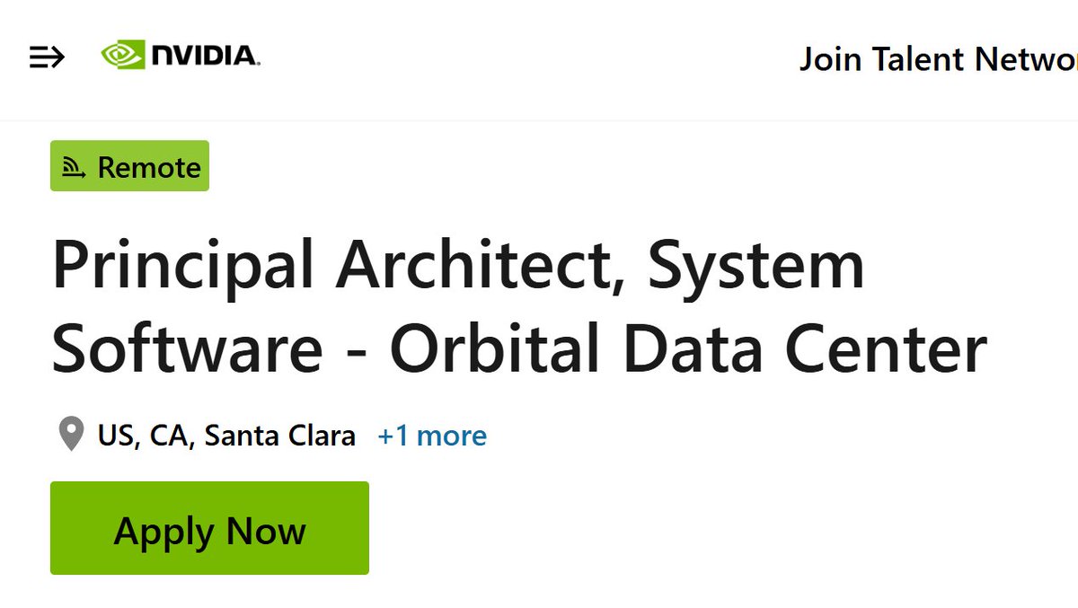 jbarbier's tweet photo. 2 more days to apply at @nvidia to work on Orbital Data Center. Remote. Base salary range is 272,000 USD - 431,250 USD. Seems like a dream job 🤩
#ALX_SE @holbertonschool @HolbertonFRA @HolbertonTUN https://t.co/hYR76hIv3J