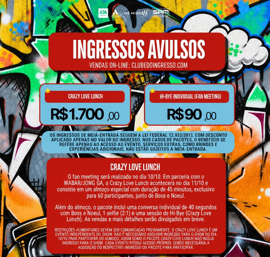 hubboyslove's tweet photo. 🚨 INÉDITO! Além do Fan Meeting no Brasil, 60 fãs poderão participar de um almoço especial com os #BossNoeul por R$1.700. https://t.co/sgj5cUbHk8