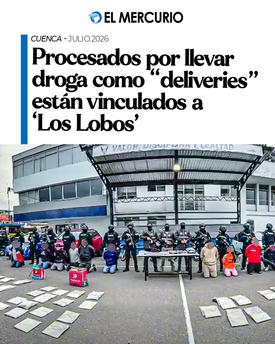 elmercurioec's tweet photo. En Cuenca, 11 personas fueron procesadas por presunta delincuencia organizada y venta de droga bajo la modalidad de “deliveries”. https://t.co/PiE4Rn1HSj https://t.co/KbxSGfTexz