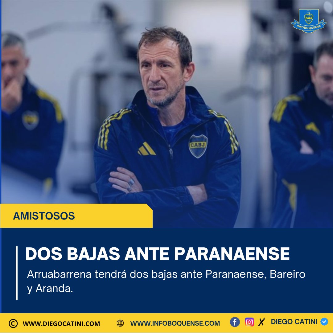 diegoacatini's tweet photo. Dos bajas ante Paranaense. | https://t.co/NWKjTZ4OYX 
.
.
.
#boca #amistosos #paranaense #salta #infoboquense #argentina #brasil #lesionados https://t.co/Ns7C86usMn