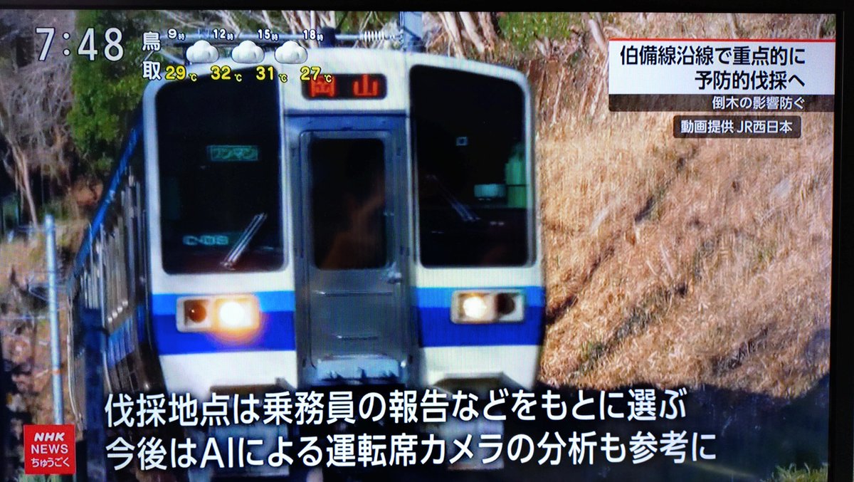 TDghmrsnQzEdB5v's tweet photo. JR伯備線沿線で、2年かけ伐採を行なうようです。
倒木に備え列車の窓ガラスの強化する措置も https://t.co/BRwG3Mm6zv