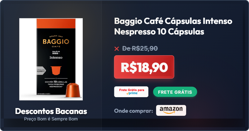 descontosbr's tweet photo. CORRE ANTES QUE ACABE! 🏃‍♂️💨

Baggio Café Cápsulas Intenso Nespresso 10 Cápsulas

🔥 R$18,90 [27% OFF]
❌De R$25,90

🚚 Frete GRÁTIS Amazon Prime
🛒 COMPRE AQUI: https://t.co/JZgw1F01X8

#Achadinhos #Oferta https://t.co/HMMuYURTA2