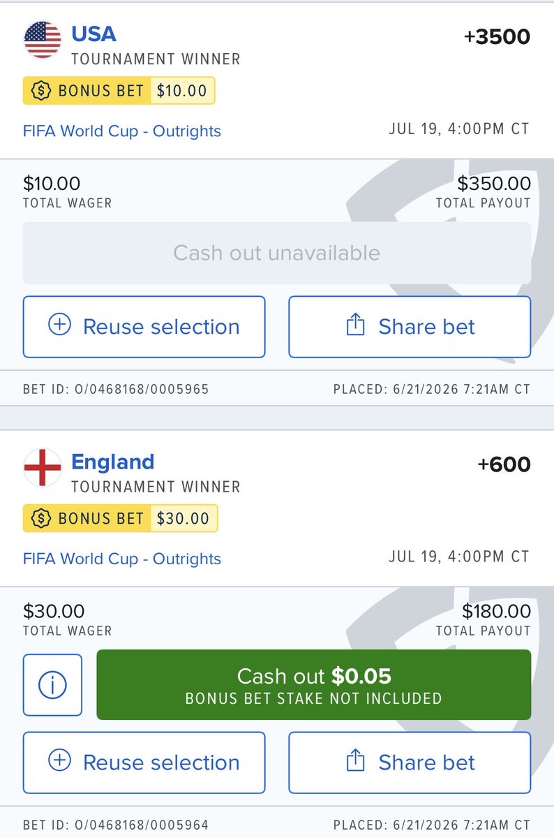 SAFEnEFFECTIVE1's tweet photo. @MitchMossRadio @VSiNLive @seeley_nigel Mitch please look at these tickets - I could see you and Pauly talking about how ridiculous these promos are on DK&amp;FD https://t.co/TyPz05WFs8