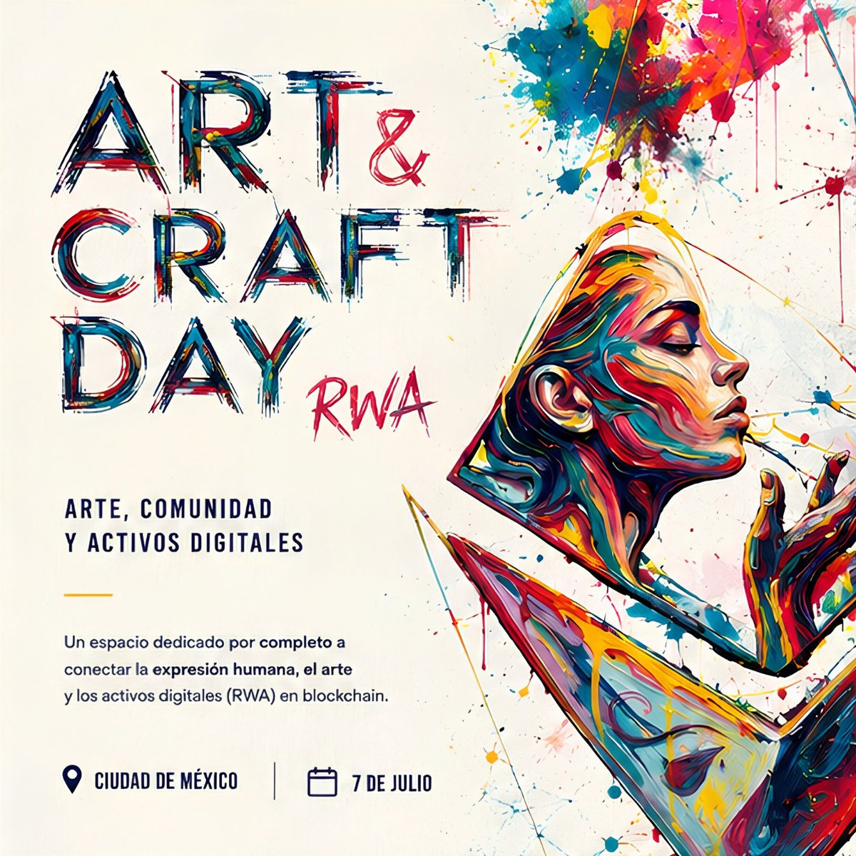 holaNFT's tweet photo. 🎨 ¡¡Mañana es Art & Craft Day!!

Nos reunimos en CDMX en un espacio para descubrir cómo el arte, la tecnología y Web3 se encuentran.

Durante el día podrás disfrutar de:
✨ Exposición de arte
🎤 Charlas y paneles
🖥️ Digital Art Gallery
🎬 Cinema Room
🤝 Networking

Gracias a @CincodeMayoSC por patrocinar. 
Gracias a todos los artistas y colaboradores que hacen posible esta primera edición💜 @ETHCincoDeMayo 

Con la participación de los artistas expositores: @mocre_dis @sohobiit @LuisBetx9 @Dencyborg @0xMonografia @NounsDAOAmigos  @lasfloresweb3 @AndreaDekovic @___dreamstuff @andres_bronni Antonio Álvarez Morán.

Y nuestras artistas que participan remoto: @RosaGlez_eth @lablockatoon @AnanaNFTs @superama_ @ByLuaambriz @creatressart