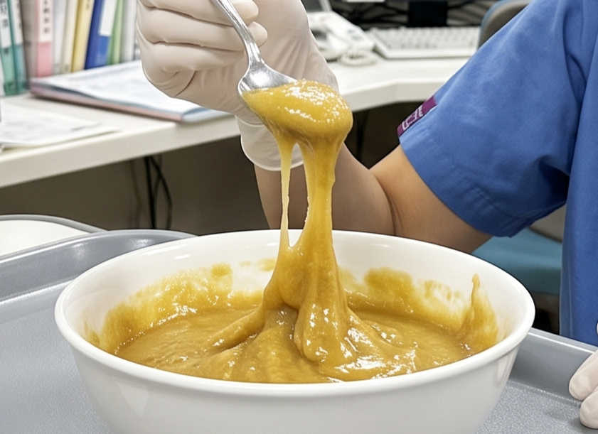 Picard_KSK's tweet photo. ペースト食という表現、やめよう
ペーストって、糊。粘り気が強く、べたべたしているテクスチャーという意味です。
嚥下調整食としては超違和感。 https://t.co/iGnbyTK49j