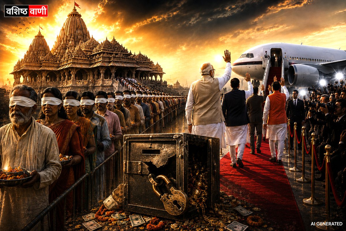 VashishthaVani's tweet photo. 🚨 आस्था के सिंहासन पर वैचारिक डकैती: जब वे ‘राम’ के न हुए, तो तुम्हारे क्या होंगे?

राम मंदिर चढ़ावा मामले की जांच ने आस्था, पारदर्शिता और जवाबदेही को लेकर देशव्यापी बहस छेड़ दी है। SIT की जांच जारी है और हाल के दिनों में जांच का दायरा बढ़ाया गया है। साथ ही, ट्रस्ट ने भी कुछ प्रशासनिक बदलाव किए हैं।

❓ क्या करोड़ों श्रद्धालुओं की आस्था से जुड़े मामले में पूरी सच्चाई सामने आएगी?
❓ क्या जांच निष्पक्ष, पारदर्शी और समयबद्ध तरीके से पूरी होगी?
❓ क्या जवाबदेही तय कर जनता के विश्वास को और मजबूत किया जाएगा?

आस्था किसी भी समाज की सबसे बड़ी पूंजी होती है। जनहित में अपेक्षा यही है कि जांच एजेंसियां तथ्यों के आधार पर निष्पक्ष जांच पूरी करें और यदि किसी स्तर पर अनियमितता सिद्ध होती है, तो कानून के अनुसार कार्रवाई सुनिश्चित की जाए।

👉 पूरी रिपोर्ट:
https://t.co/GuOyPgLkDa

#BreakingNews #India #WorldNews #RamMandir #Ayodhya #Faith #TempleDonations #Transparency #Accountability #InvestigativeJournalism #PublicInterest #Politics #News #Journalism #VashishthaVani