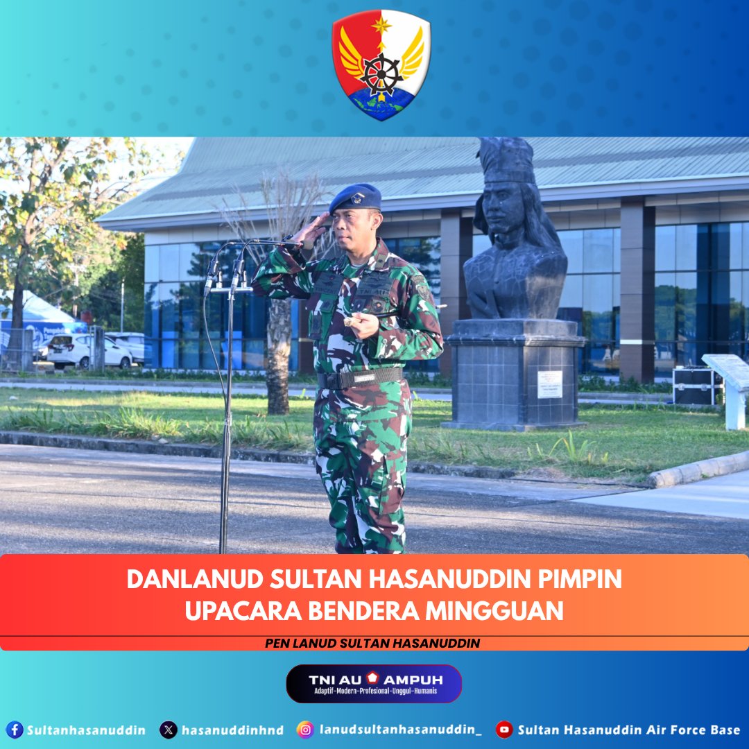 lanudhnd's tweet photo. Danlanud Sultan Hasanuddin Pimpin Upacara Bendera Mingguan https://t.co/IG5GPmP9dy