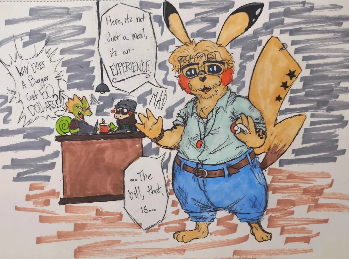 aMadBoxx's tweet photo. Second Artfight attack, millennial burger joints suck.

#artfight2026 #pokemonㅤㅤㅤ https://t.co/m2rFa9o7fz