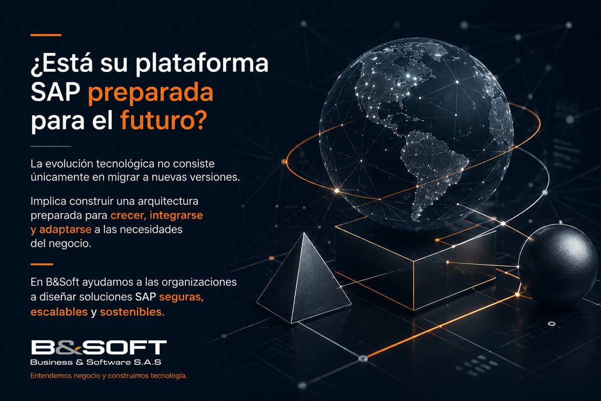 bandsoftco's tweet photo. La evolución tecnológica va más allá de una actualización de versión. 

En B&amp;Soft ayudamos a las organizaciones a construir soluciones SAP preparadas para el crecimiento y escalabilidad.

#SAP #SAPS4HANA #EnterpriseArchitecture #SAPConsulting #Innovation https://t.co/pFYUnCHC8l