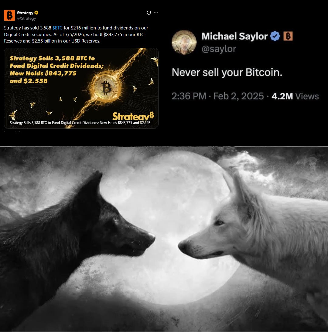 0xmediumware's tweet photo. @Strategy Inside of you there are two wolves https://t.co/kTEVe7Cndn
