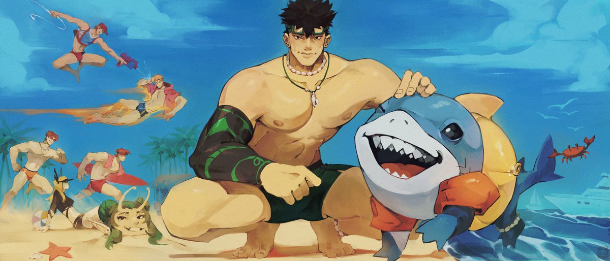 cyrosaur's tweet photo. The gang went to the beach!

#MarvelRivals #RivalsCreate #RivalsSummer https://t.co/Tqo4vZGrcJ