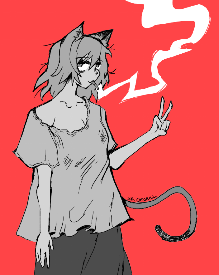 GENCZILLA's tweet photo. Chainsmoker Catgirl sketch https://t.co/7vzsRWeebm