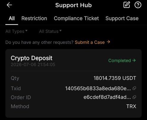 hitmanusd's tweet photo. I’ve been a loyal Bybit user for years with zero issues, always respecting your terms and policies.
Today I transferred funds from my Trust Wallet via TRC20 (TRON) to my Bybit account. Once the transaction completed, my funds were locked. I can no longer trade, withdraw, or perform any actions on the platform.
I immediately contacted support but have received no response after several hours.
Please review and resolve my case urgently. This is very frustrating after years of consistent use for a platform I have very high regard for.
Transaction details available upon request. Kindly expedite. @Bybit_Official @BybitAfrica @BybitHelpdesk @benbybit 
#Bybit #BybitSupport