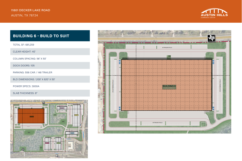 SERobinsonJr's tweet photo. TESLA: It is being reported that Tesla has leased a 682k sq ft industrial building #6 in Phase 2 of the Austin Hills Commerce Center at 1801 Decker Lake Road in Austin. 

The building is located about five miles from Giga Texas and is expected to be completed in January 2027. The developer is the Sansone Group in partnership with Principal Asset Management.

More Tesla news in today's EC below!