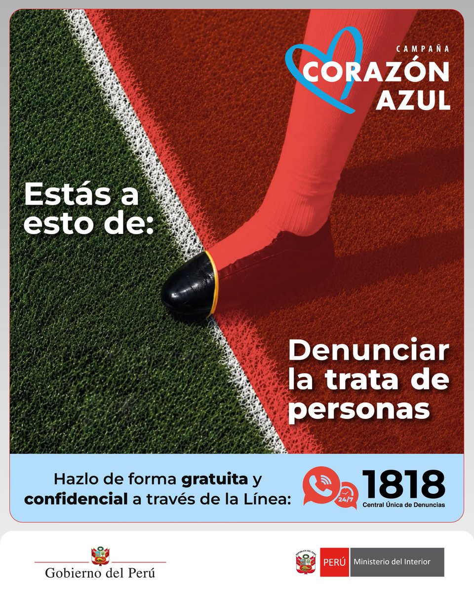 MininterPeru's tweet photo. La trata de personas es un delito que atenta contra la dignidad humana. No te quedes callado. Si eres víctima o conoces un caso, denúncialo a través de la Línea 1818, disponible las 24 horas del día.

La trata de personas es un crimen organizado. ¡Acabemos con la explotación!

#EstoyAEstoDe #DenunciaLaTrataDePersonas #Línea1818