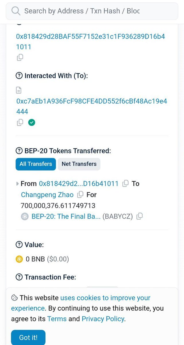 OnderAslnn's tweet photo. The team behind $CZ sent 70% of the supply to @cz_binance 's wallet, creating one of the strongest narratives on BNB.

The team behind $BABYCZ followed the same path, also sending 70% of the supply to @cz_binance 's wallet.

Baby projects have always attracted attention on BNB, so I'm curious to see if $BABYCZ can follow in $CZ's footsteps. 👀

Proof:
https://t.co/F1BkPyHtmG