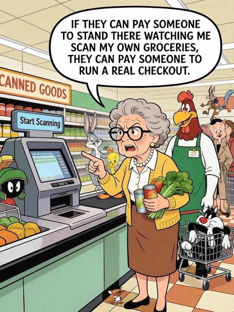 cinrui's tweet photo. Self checkout is a scam!! You are working for free!
🤬😠 https://t.co/afRVW3iQHO