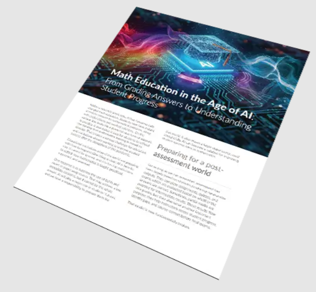maplesoft's tweet photo. AI is changing how students learn mathematics. 

It can help students get unstuck, but it can also make it harder for educators to know what students truly understand. 

Our new whitepaper explores what this means for math education and student success. 👉 https://t.co/YXUSklZIaV https://t.co/6kX2qLx75W