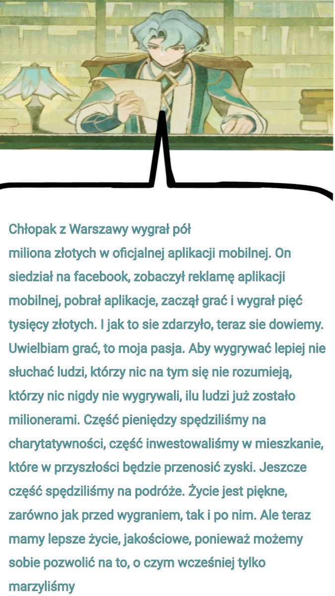 Buderek_'s tweet photo. Chłopak z Warszawy wygrał pół
miliona złotych w oficjalnej aplikacji mobilnej. On siedział na facebook, zobaczył reklamę aplikacji mobilnej, pobrał aplikacje, zaczął grać i wygrał pięć tysięcy złotych. I jak to sie zdarzyło, teraz sie dowiemy. #dottore https://t.co/dMAEXIPQIf