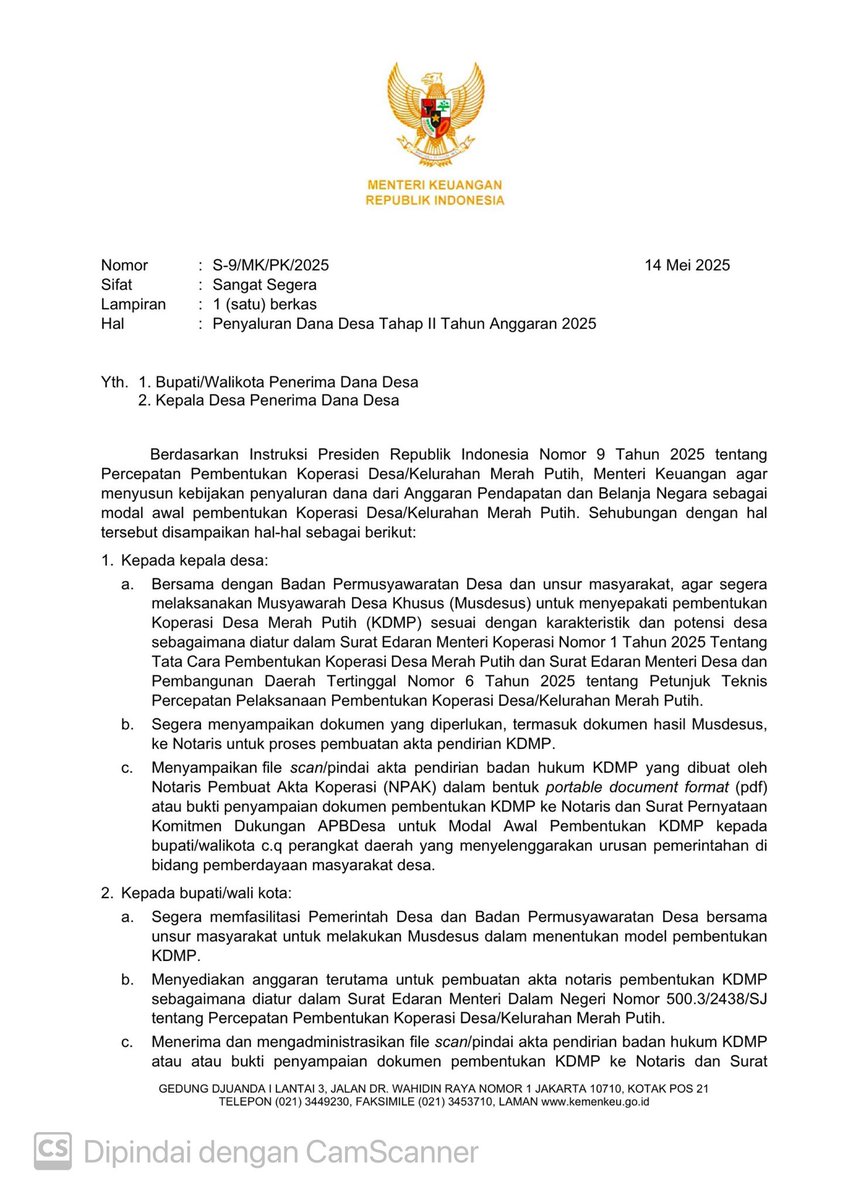 DRasfino's tweet photo. @dodisegrovee Ini surat kementerian keuangan yang berkaitan dengan “pemaksaan” pembentukan kdmp https://t.co/zAqFPEwli9